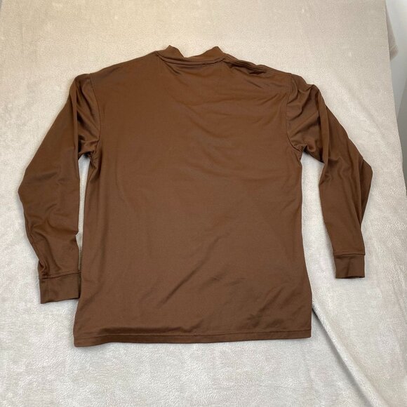 Bolle Golf Athletic T-Shirt Mens Medium Brown Long Sleeve Pullover Mock Neck - Picture 8 of 8
